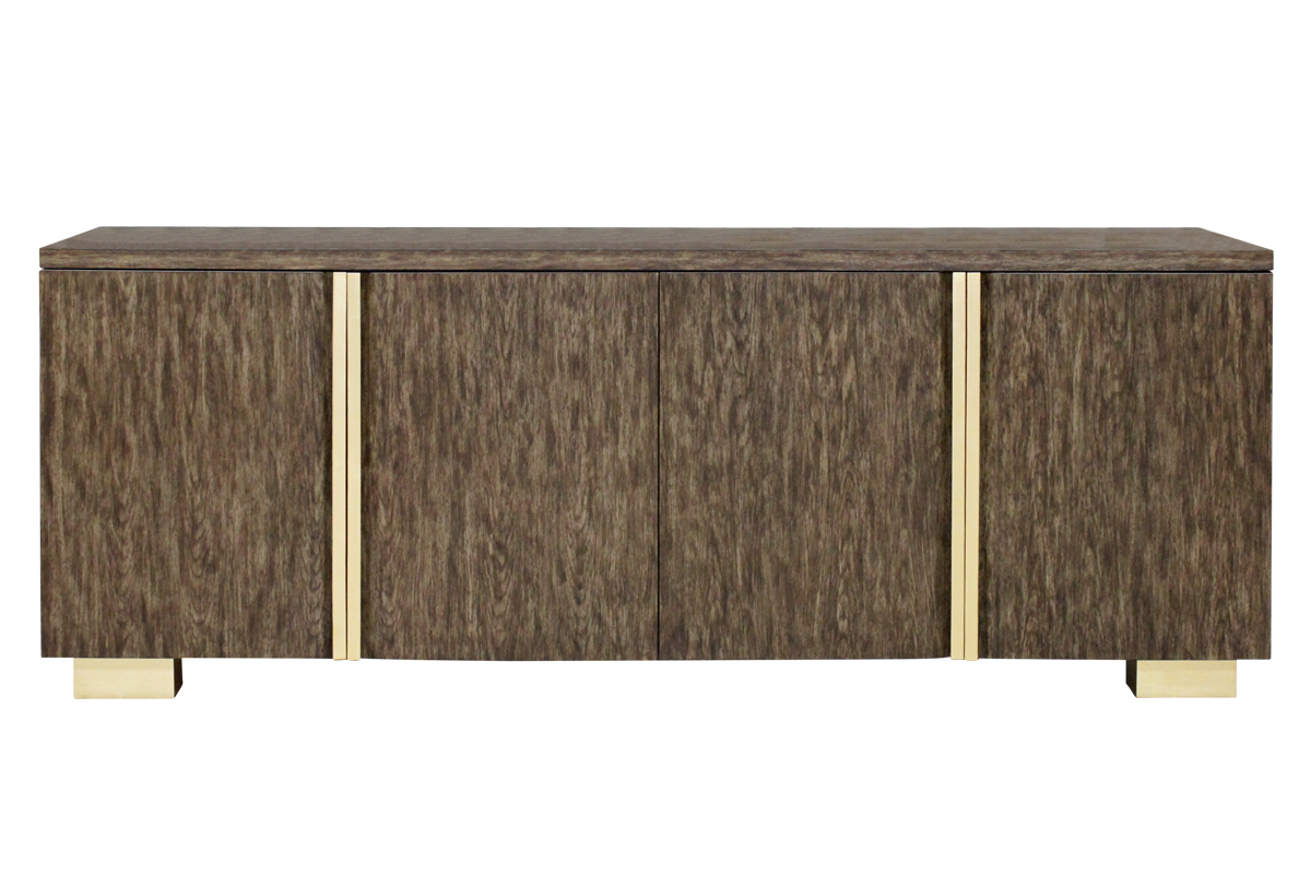 Case: Sumatra on White Oak<br />
<span id="FinishShown">Pulls & Legs: </span>Bright Gold Leaf (up-charge) on Iron