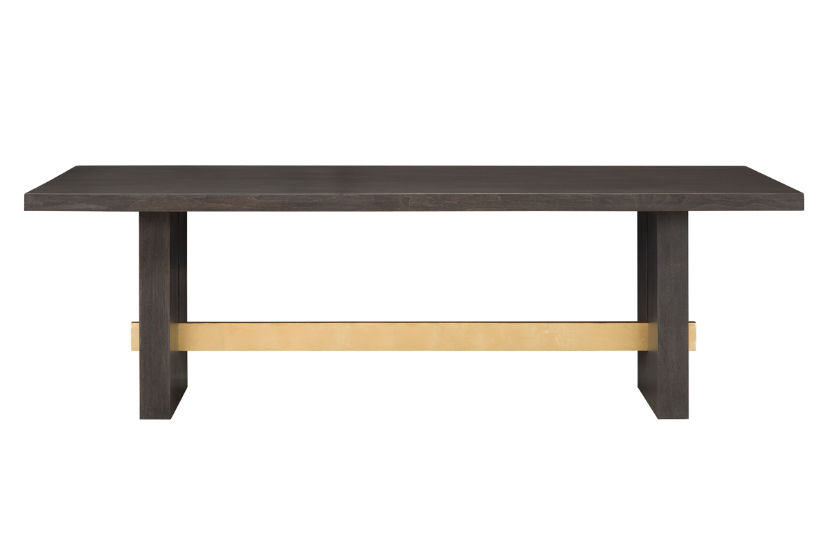 Top & Legs: Cobalt on Walnut<br />Iron stretcher: Bright Gold Leaf (up-charge)